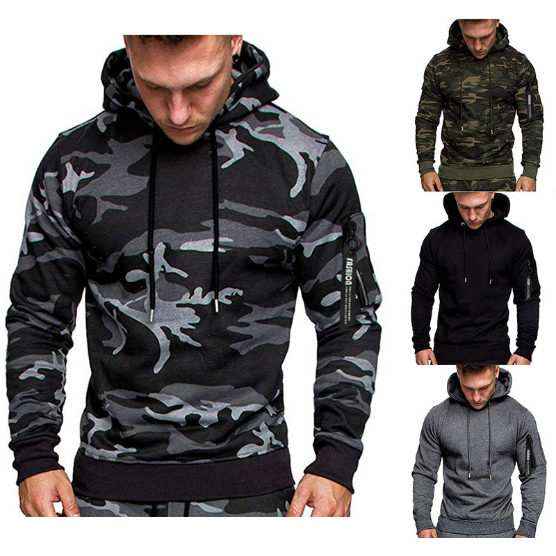 Herren sportlicher Hoodie mit seitlichem Reißverschluss R&B