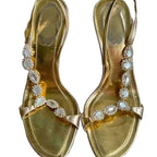 Damen elegante Hochhackige Sandalen mit Strassverzierungen R&B
