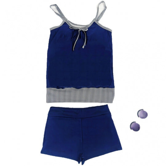 Damen Bikinioberteil mit lässigem Schnitt und kurzen Hosen R&B