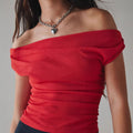 Damen Off-Shoulder Oberteil mit figurschmeichelndem Schnitt R&B