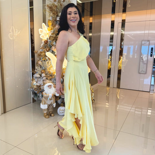 Damen Maxikleid mit eleganter Raffung R&B