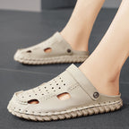 Damen Leder Sandalen mit atmungsaktiven Öffnungen von R&B