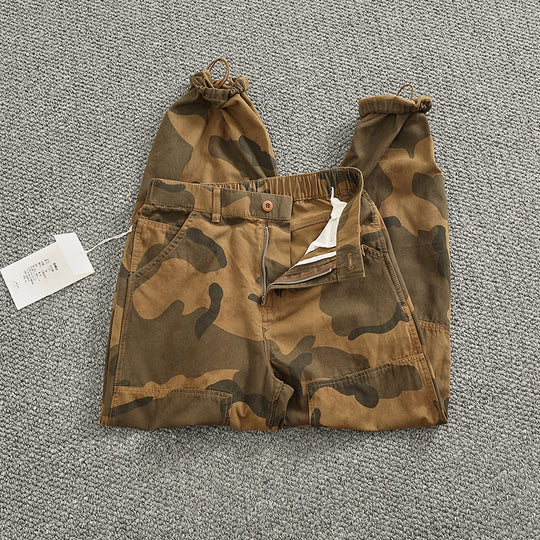Herren Cargohose im stylischen Camouflage-Design mit elastischem Bund und praktischen Taschen R&B