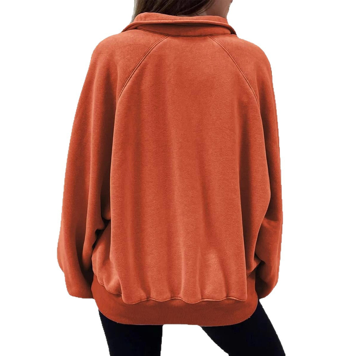Damen oversized Pullover mit Puffärmeln und Knopfdetails R&B