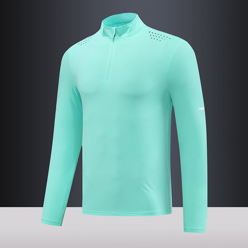 Herren Funktions-Langarmshirt mit Reißverschluss und atmungsaktivem Material R&B