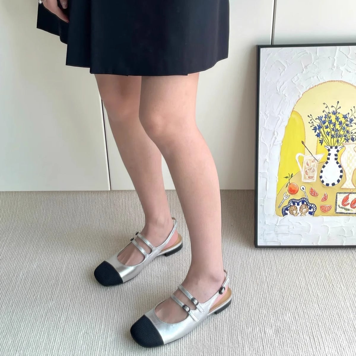Damen Sling-Ballerinas mit dekorativen Schnallen R&B