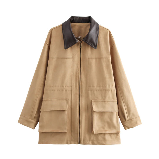 Damen Übergangsjacke mit praktischem Zip und großen Taschen R&B