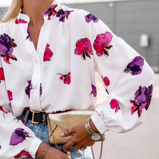Damen Modische Bluse mit floralem Muster R&B