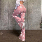 Damen Bootcut-Hose mit Mond- und Sonnenmuster R&B