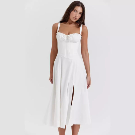 Damen Maxikleid mit gerafftem Oberteil R&B