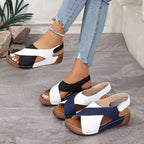 Damen Wedgesandalen mit modischem Kreuzriemen-Design und anatomischer Fußbettung R&B