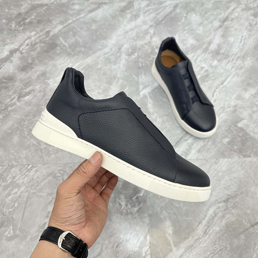 Damen Slip-On Sneakers mit eleganter Lederstruktur und rutschfester Sohle R&B