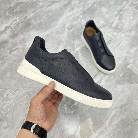 Damen Slip-On Sneakers mit eleganter Lederstruktur und rutschfester Sohle R&B
