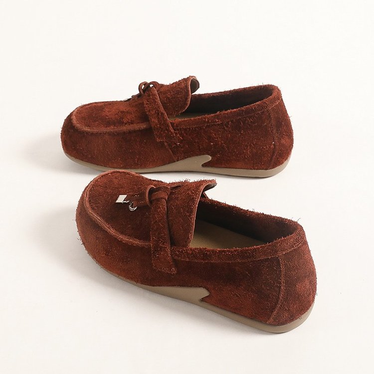 Damen weiche Slipper aus Wildleder mit dekorativem Kordelzug R&B