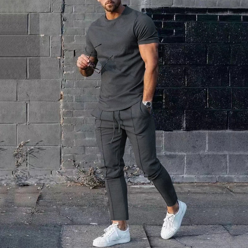 Herren lässiges T-Shirt und Jogginghose Set R&B