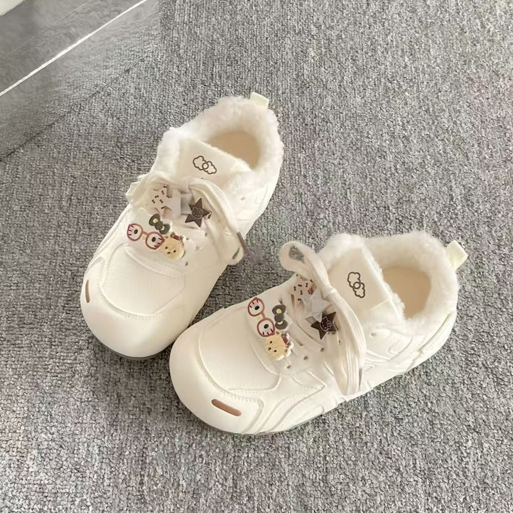 Damen Sneaker mit kuscheligem Innenfutter und dekorativen Applikationen R&B