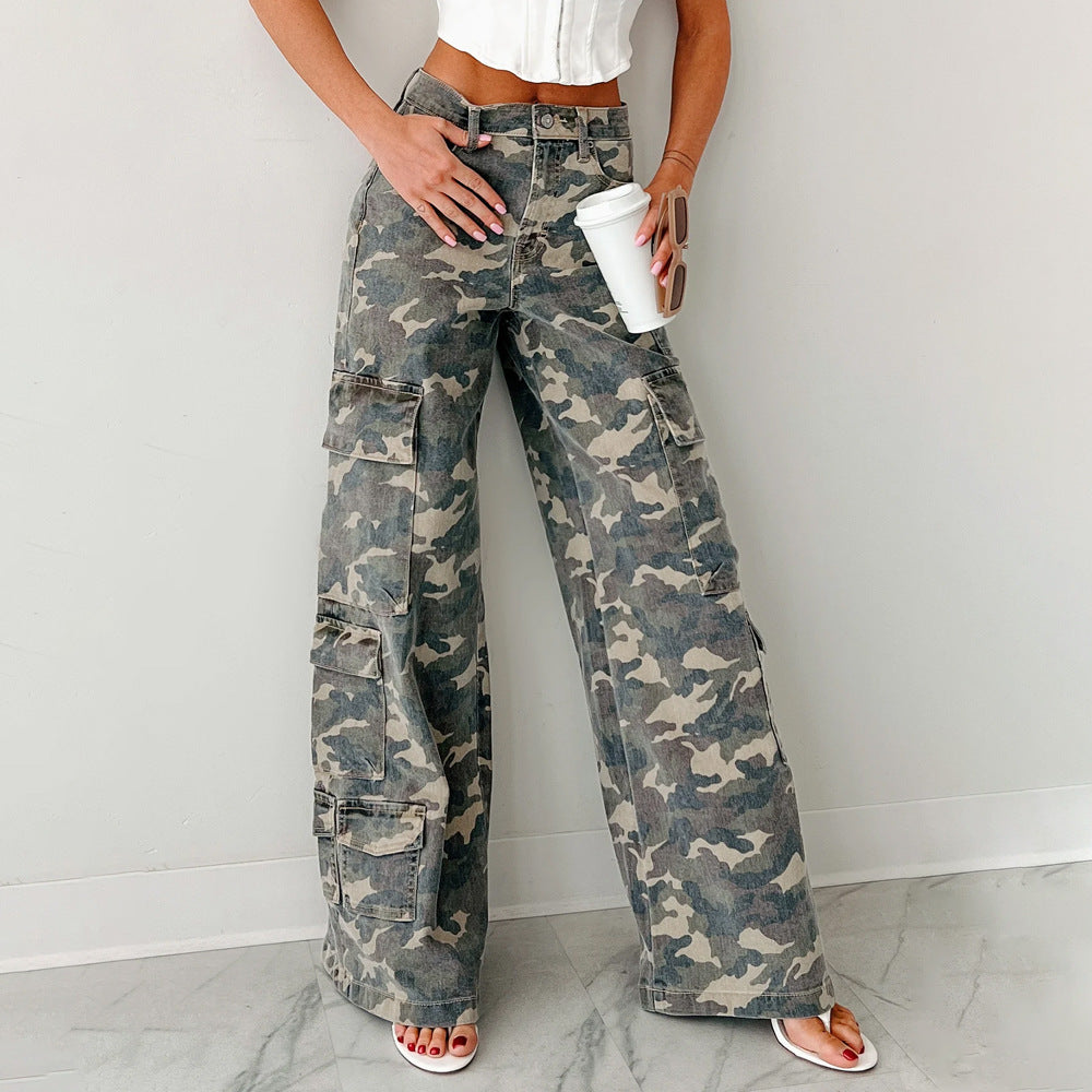Damen Cargo-Hose mit weitem Schnitt und praktischen Taschen R&B