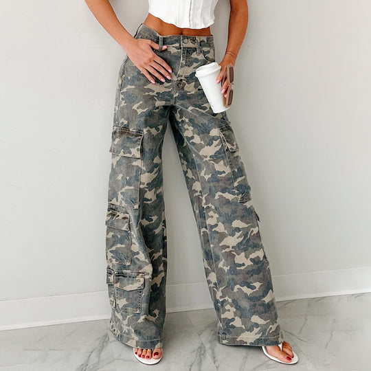 Damen Cargo-Hose mit weitem Schnitt und praktischen Taschen R&B