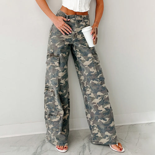 Damen Cargo-Hose mit weitem Schnitt und praktischen Taschen R&B