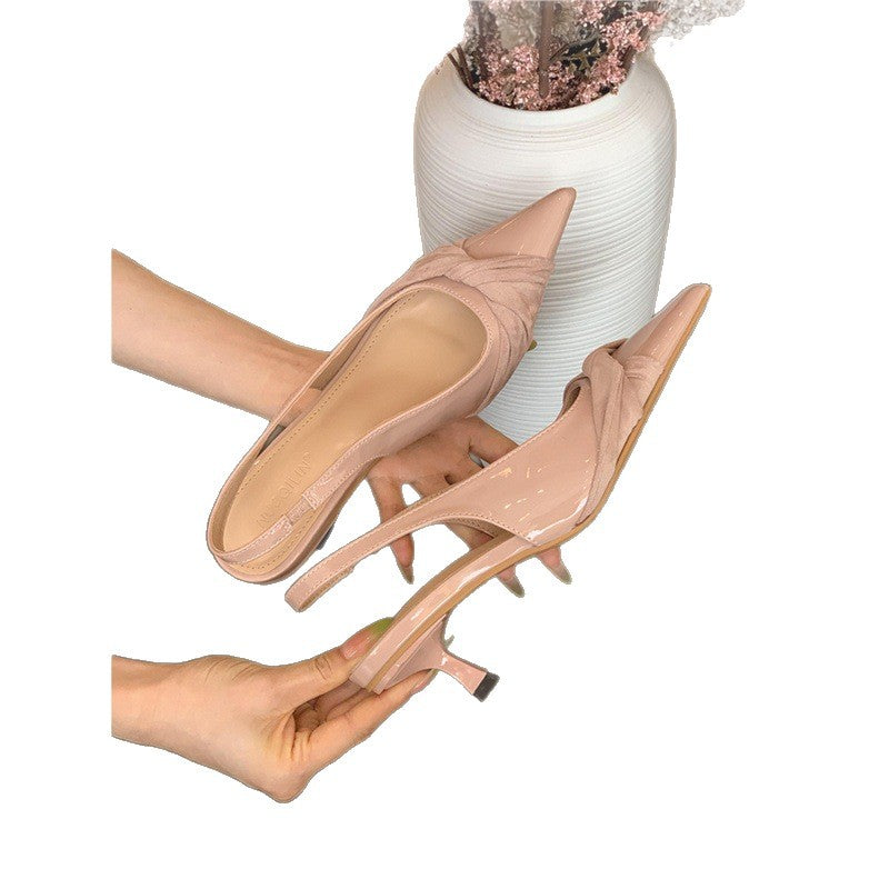 Damen spitze Slingback-Pumps mit elegantem Raffungseffekt R&B