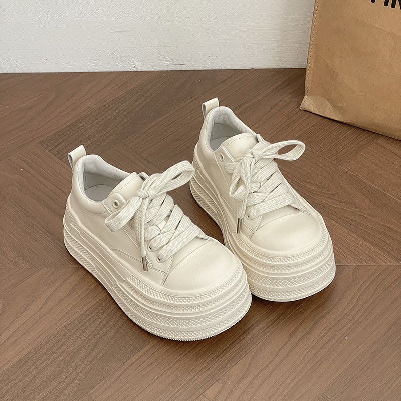 Damen Plateau-Sneakers mit modischer Schnürung und verstärkter Sohle R&B