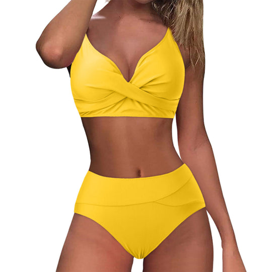 Damen Hochtailliertes Bikini-Set mit raffiniertem Twist-Oberteil R&B