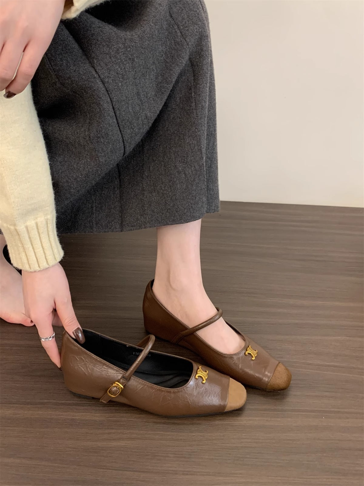 Damen Ballerinas mit dekorativer Schnallen-Applikation und elegantem Schnitt R&B