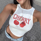 Damen Crop-Top mit mutigem Statement-Druck R&B