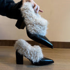 Damen elegante Hausschuhe mit luxuriösem Kunstfell-R&B