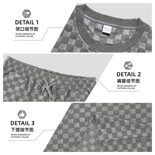 Unisex nan strukturiertes Relief-Set aus wabenartigem Jersey mit übergroßem Shirt und knielangen Shorts R&B