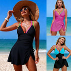 Damen Tankini mit modischem Wickelrock und bunten Akzenten R&B