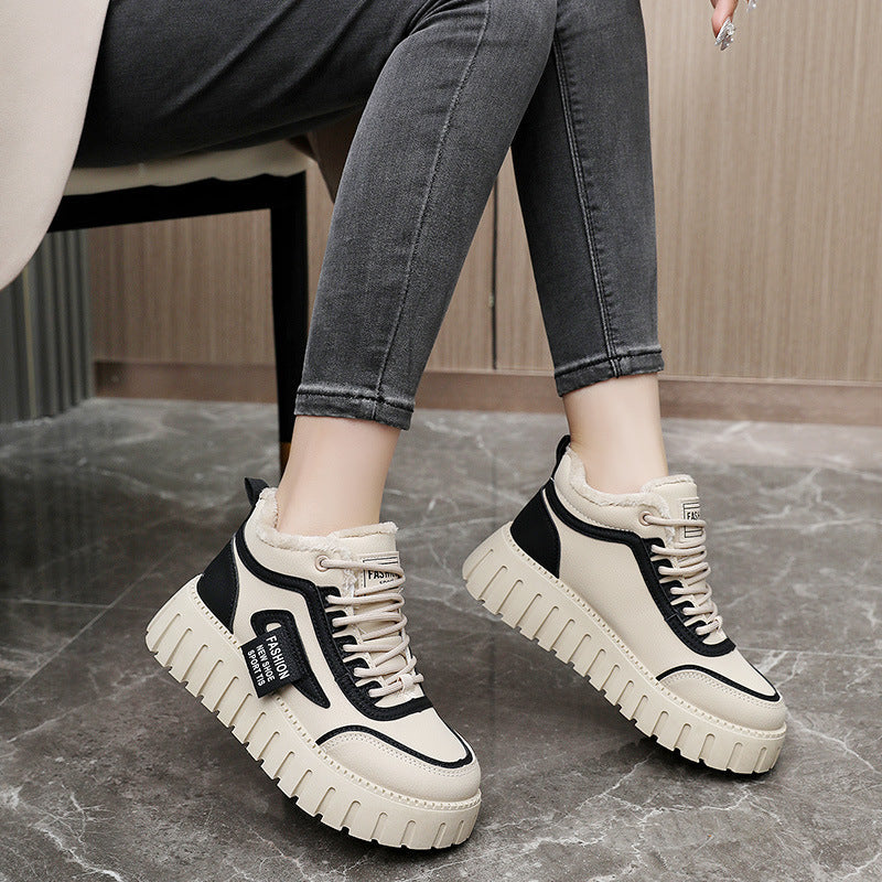 Damen modische Chunky Sneaker mit weichem Futter und robuster Sohle R&B