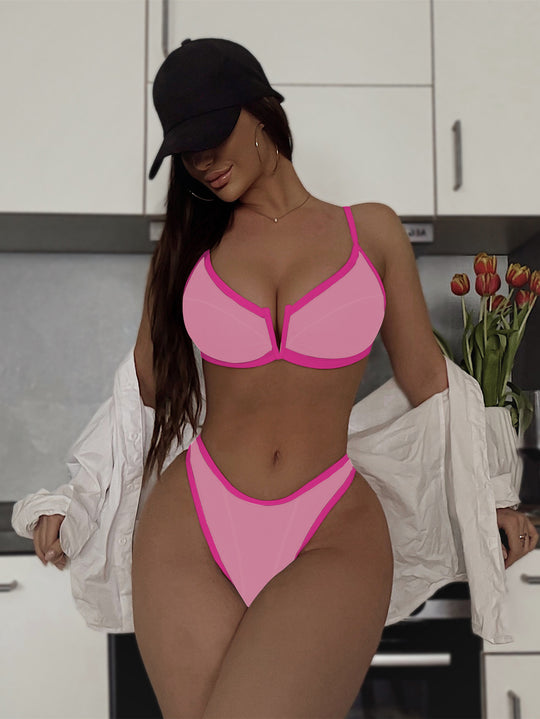 Damen Push-up Bikini mit stylischem V-Ausschnitt R&B