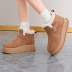 Damen Winterstiefel mit hochwertigem Fleece-Innenfutter und modischer Schnalle R&B