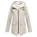 Damen Wasserabweisende Übergangsjacke mit warmem Fleece-Futter und verstellbarem Kapuzenkragen R&B