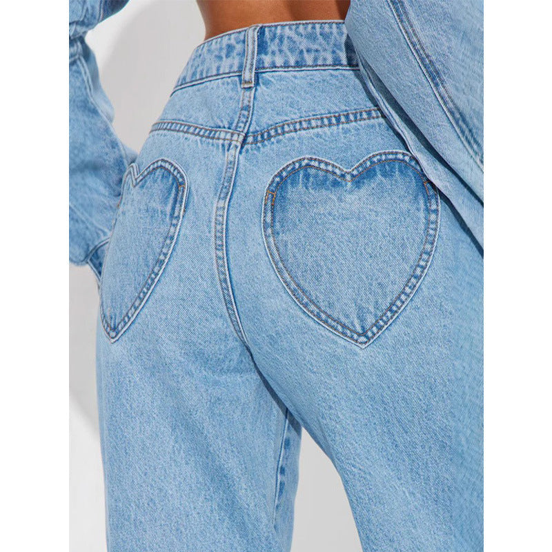 Damen Weite Flared Jeans mit High-Waist Schnitt