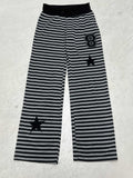 Damen Freizeithose mit gestreiftem Muster und praktischen Seitentaschen R&B