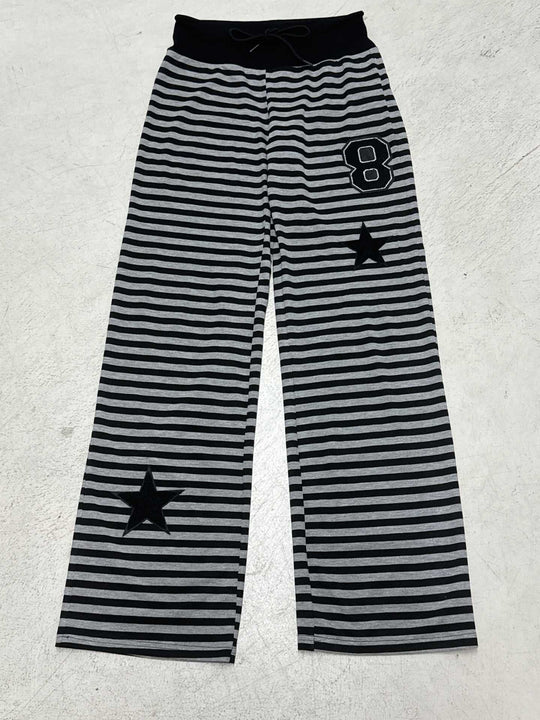 Damen Freizeithose mit gestreiftem Muster und praktischen Seitentaschen R&B