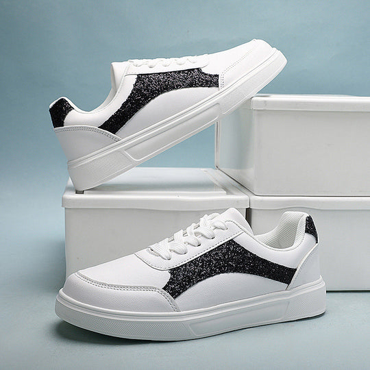 Damen Sportliche Sneakers mit Glitzer-Applikationen R&B
