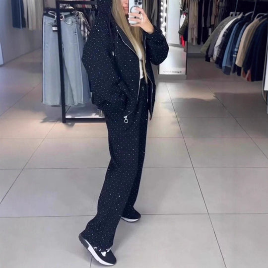 Damen Sportliches Sweat-Outfit mit Kapuze und weiter Passform R&B