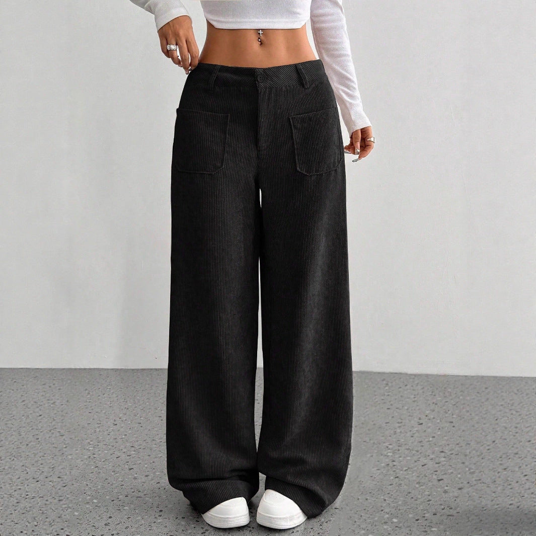 Damen Weite und bequeme Cordhose mit Taschen EB