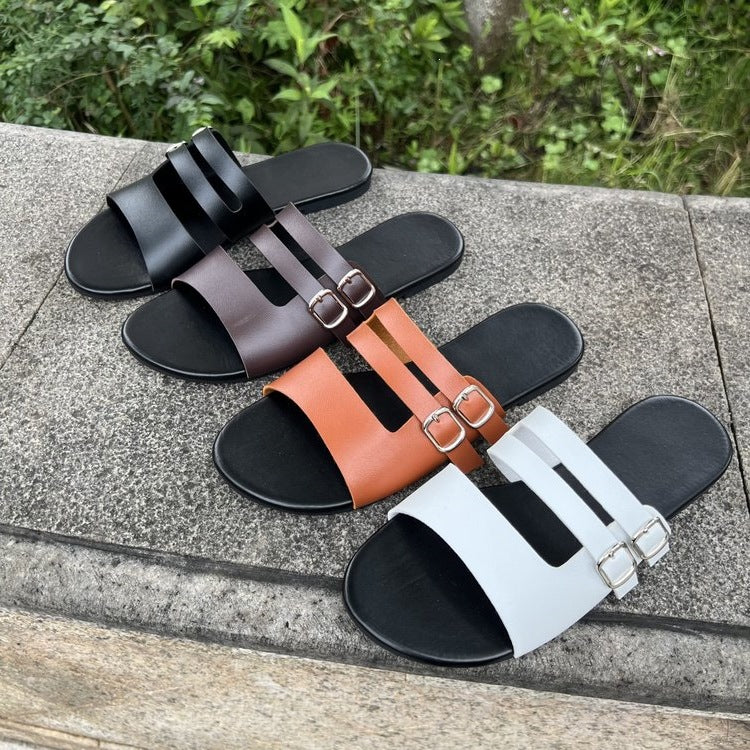 Damen Komfortable Doppelschnallen-Sandalen R&B