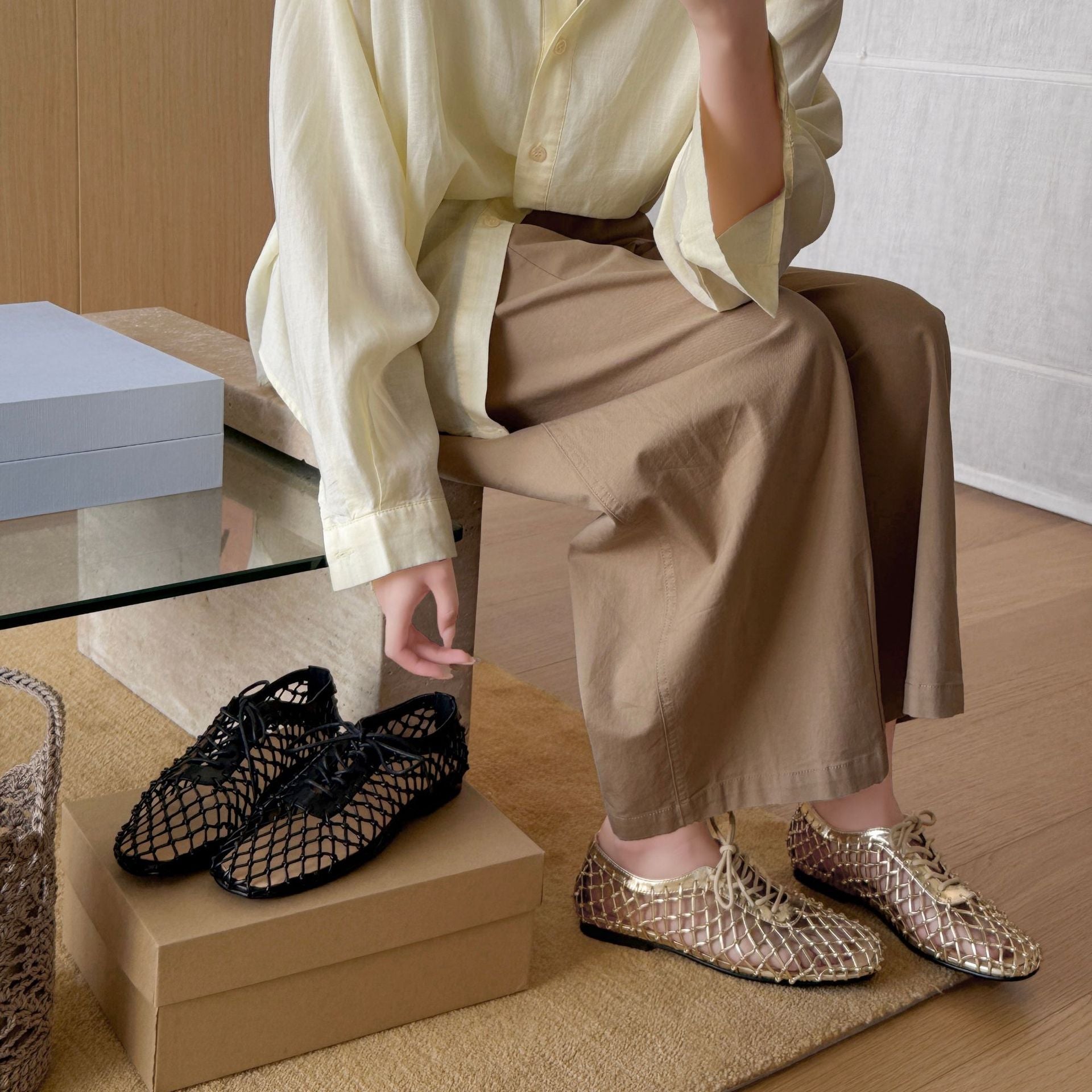 Damen Netzschuhe mit Schnürung und atmungsaktiver Sohle