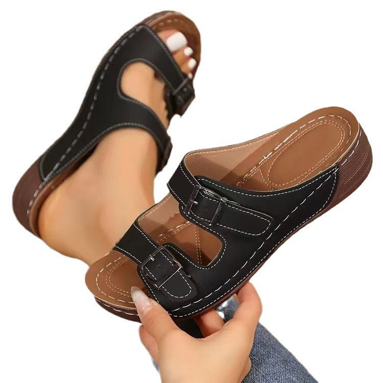 Damen Komfortable Fußbett-Sandalen mit verstellbaren Riemen R&B