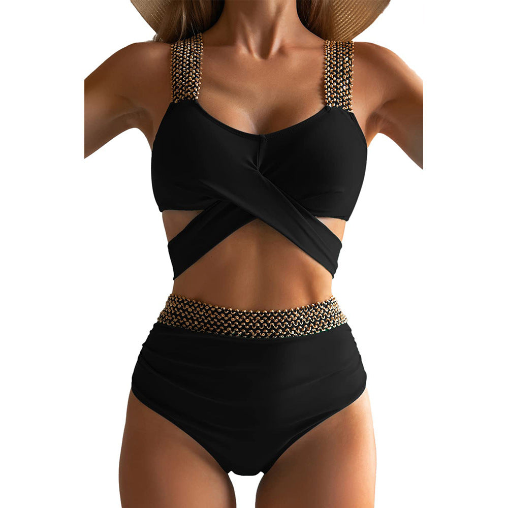 Damen Hochgeschnittener Bikinisuit mit glamourösen Details R&B