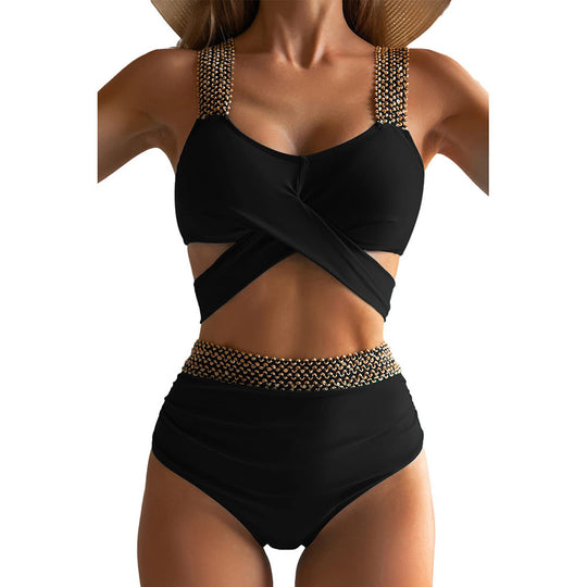 Damen Hochgeschnittener Bikinisuit mit glamourösen Details R&B