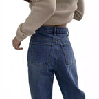 Damen Hoch geschnittene Jeans mit weitem Bein R&B