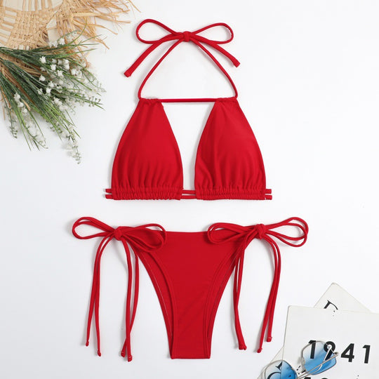 Damen Triangel-Bikini mit flexiblen Bindebändern und modischem Schnitt R&B