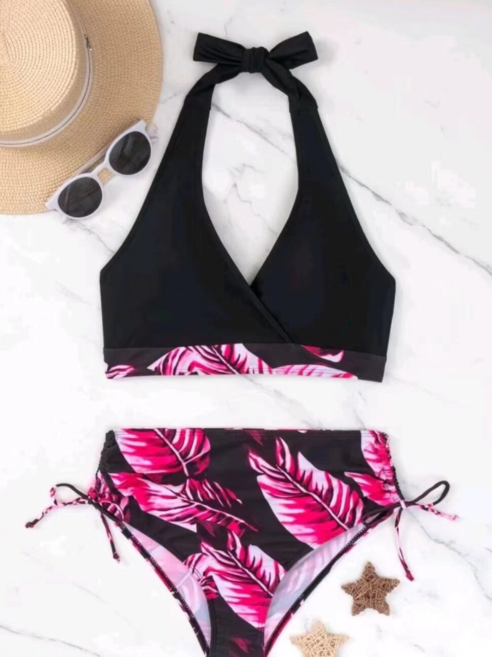 Damen Bikiniset mit raffiniertem Wickeloberteil und verstellbaren Seiten R&B