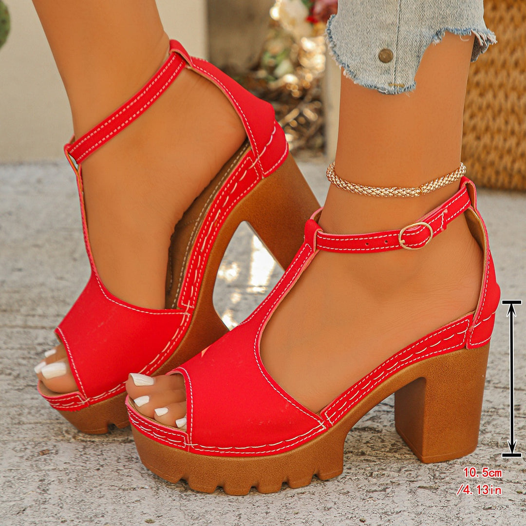 Damen Trendige und komfortable Plateau-Sandalen mit offener Zehenpartie R&B